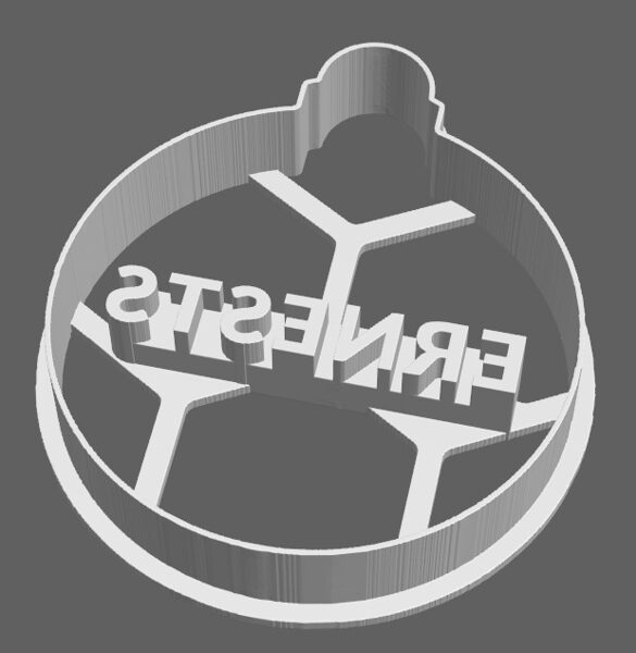 Personalizēta 8cm Ziemassvētku rotajuma bumbas formiņa